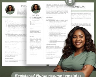 Nurse Resume Template Bundle | Modern Google Docs Cover Letter