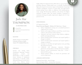 Nurse Resume Template Bundle | Two Column Modern Google Docs Resume & Cover Letter