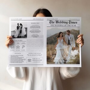 Wedding Newspaper | Canva Template | Custom Personalized Newspaper | Wedding Program Ideas | Wedding Table Games, Activities & Details | 41