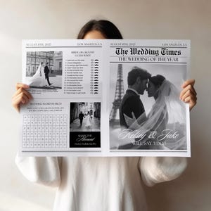 Wedding Newspaper | Canva Template | Custom Personalized Newspaper | Wedding Program Ideas | Wedding Table Games, Activities & Details | 42