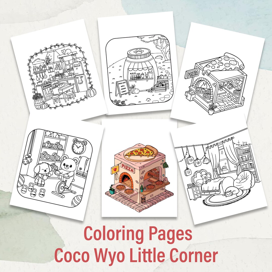 Coco Wyo Little Corner Coloring Book Pages, Comfortable, Digital ...