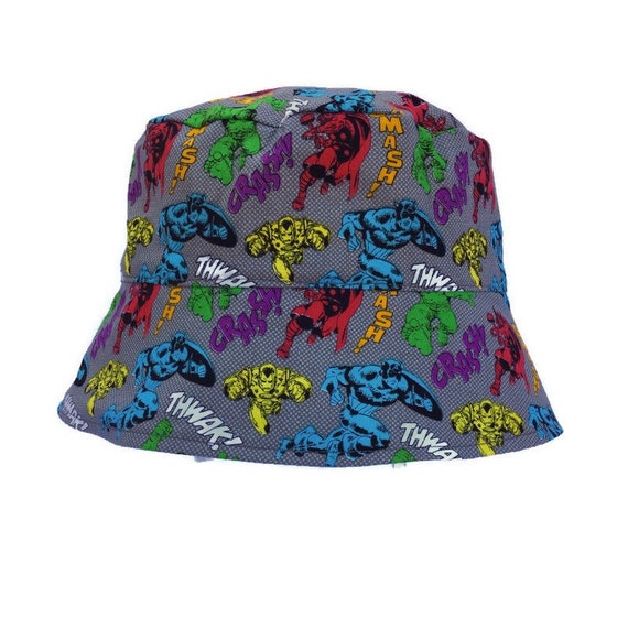 Super Hero Sun Hat, Beach Sun Cover, Kids, Bucket Hat, Children