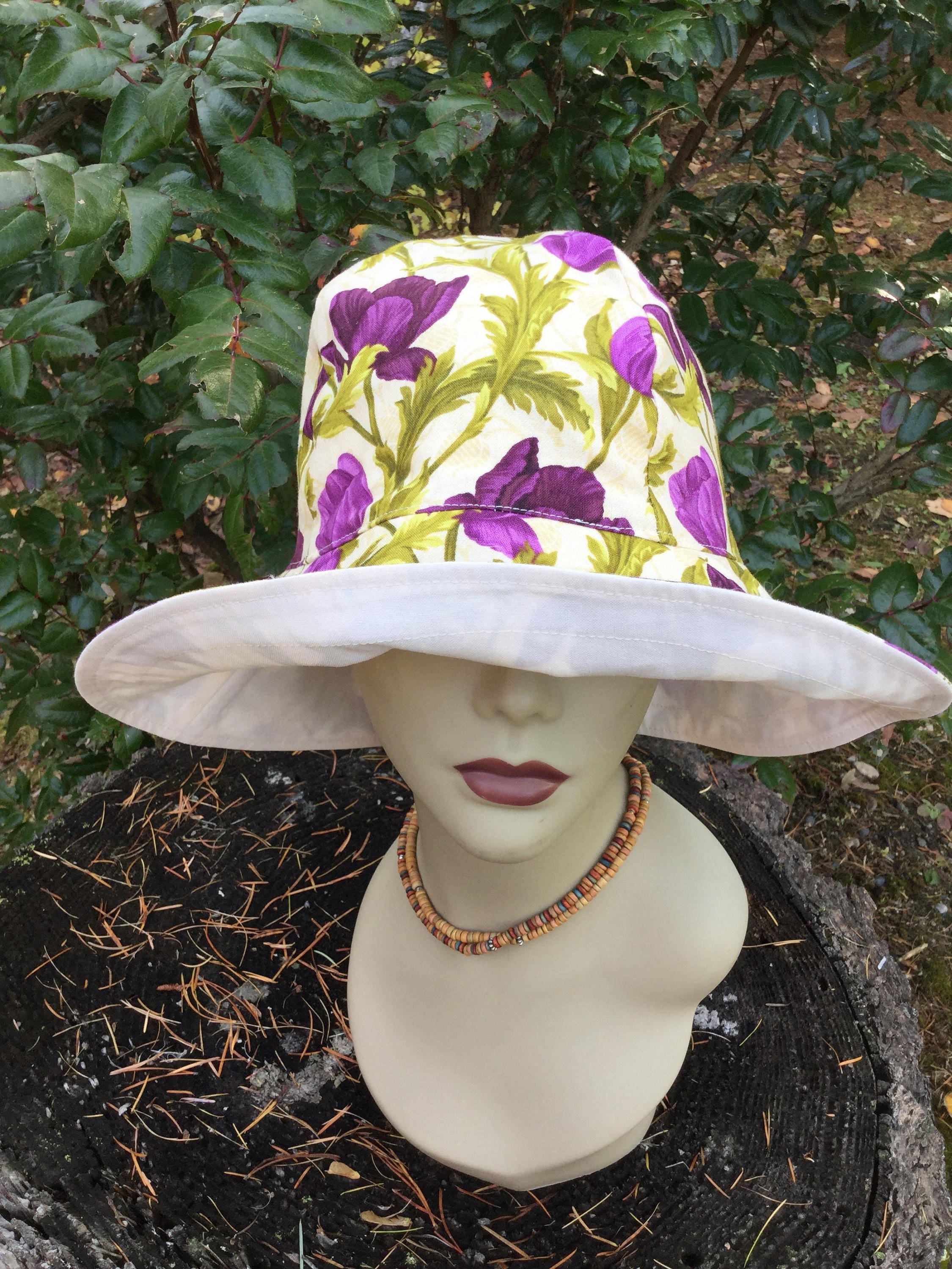 Womens Cotton Gardening Sun Hat Floppy Hat Fun Vacation Etsy
