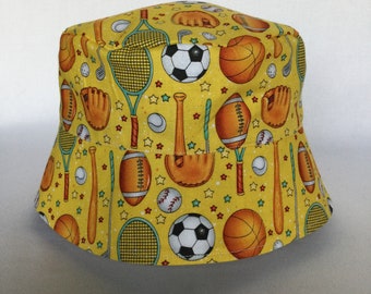 Sports / Sun Hat / Bucket Hat / Toddler Sun Hat / Baby Sun Hat / Sports Sun Hat / Sports Bucket Hat / Football Hat / Basket Ball Hat / BHD16