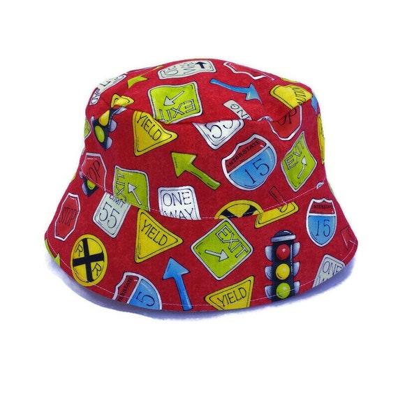 Road Signs on Red Hat, Youth Sun Hat, Beach Hat, Bucket Hat, Childrens Sun  Hat, Fishing Sun Hat, Baby Hat, Chin Strap, Toddler Hat Kid, BH07 -   Canada