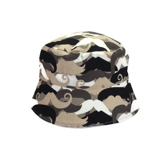 Children's Sun Hat Camo Mustache Hat Kids Shade Hat Bucket Sun Hat