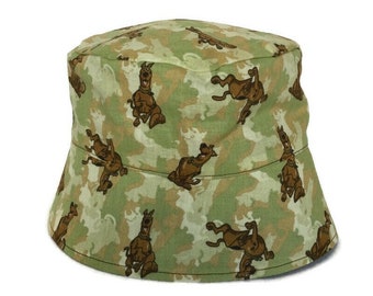 Doggie Doo Camo / Sun Hat / Bucket Hat / Toddler Sun Hat / Baby Sun Hat / Dog / Camouflage / Childrens Hat / Sun Cover / Chin Strap / BHD13