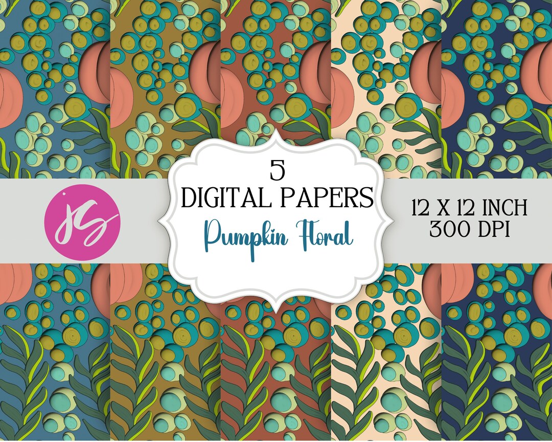 Pumpkin Seamless Pattern Digital Paper Fall Autumn Halloween Neutral ...