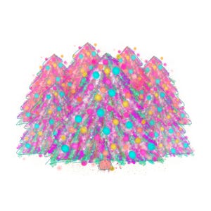 Christmas Tree Pink Glam Instant Digital Download JPEG PNG for Sublimation DTF for Shirt Tumbler Sticker Holiday Hand Drawn