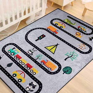 Road Rug, Car Rug, Traffic Rug, Car Racing Rug, Race Track Rug, Play Mat, Race Track Rug, Kids Room Decor, Playroom Rug, Gift Kids Rug, Gift