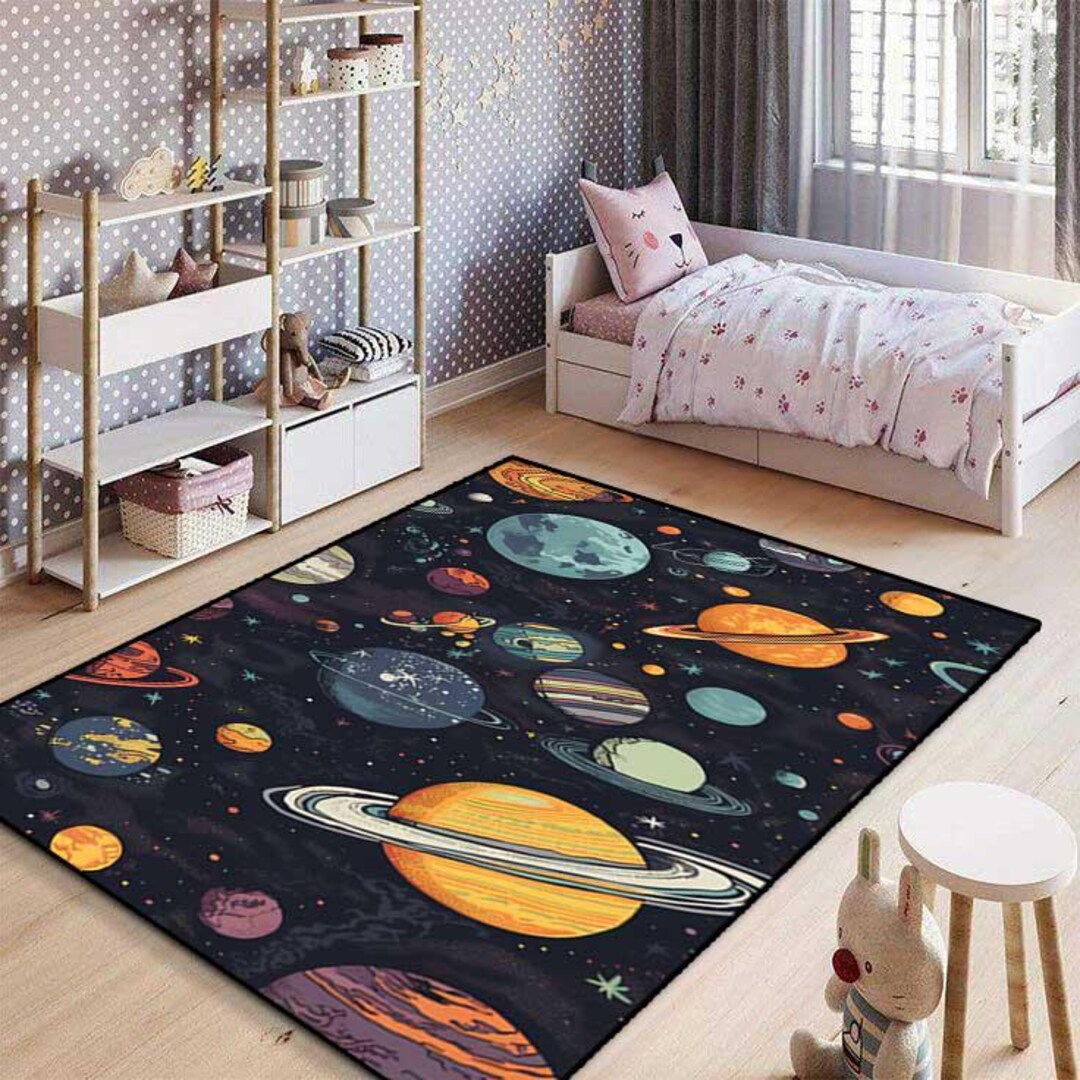 Space Reading Rug Space Themed Rug, Space Decor Rug, Galaxy Themed Rug, Rug for Children ...