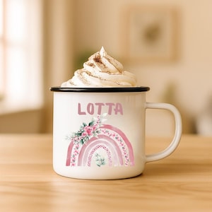 Gift children&#39;s mug with name, enamel mug, personalized gift for children, primary school gift, school enrollment school child gift
