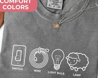 Funny Electrician Shirt Comfort Colors, Electrician Tee, Electrician Gift for Men, Funny Work Tee for Lineman, Electrical Humor,Dad Joke Tee