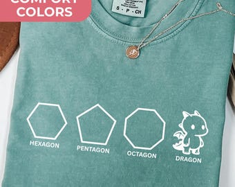 Funny Shapes Shirt, Dragon Pun Shirt, Funny Math Teacher Tshirt, Math Nerd Shirt, Funny Math Tshirt : Comfort Colors Cotton Tee