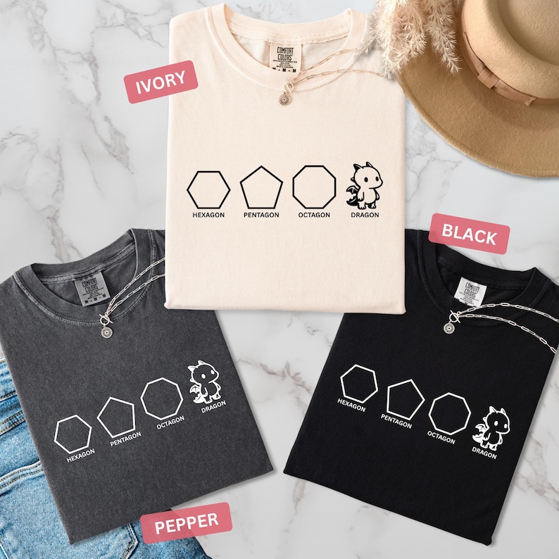 Funny Shapes Shirt, Dragon Pun Shirt, Funny Math Teacher Joke Tees, Physics Shirt, Funny Math Tshirt : Comfort Colors Cotton Tee