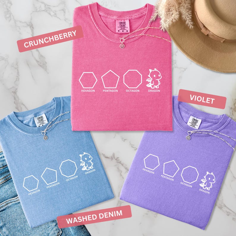 Funny Shapes Shirt, Dragon Pun Shirt, Funny Math Teacher Joke Tees, Physics Shirt, Funny Math Tshirt : Comfort Colors Cotton Tee