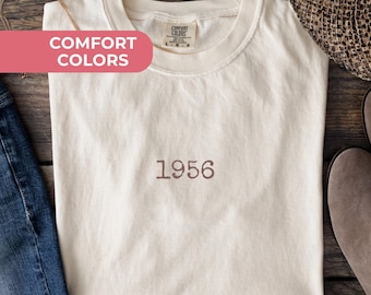 Camiseta de 70 cumpleaños, camiseta de 1956, camisetas vintage de año de nacimiento, camisetas personalizadas con colores cómodos, camiseta personalizada con el año, nacido en 1956, capítulo setenta