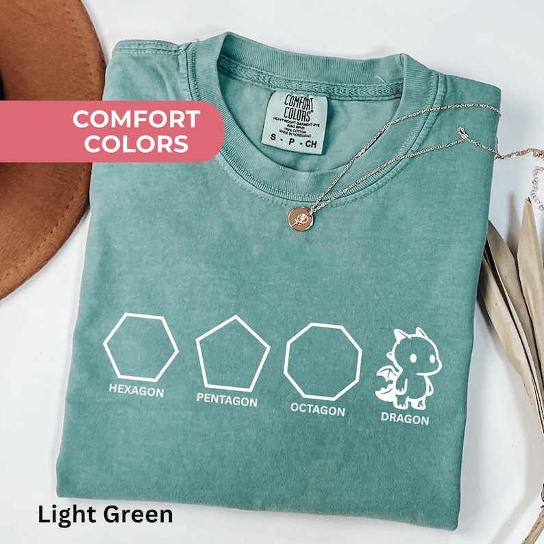 Funny Shapes Shirt, Dragon Pun Shirt, Funny Math Teacher Joke Tees, Physics Shirt, Funny Math Tshirt : Comfort Colors Cotton Tee