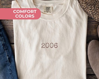 Camiseta de 20 cumpleaños, camiseta de 2006, camisetas vintage de año de nacimiento, camisetas personalizadas con colores cómodos, camiseta personalizada con el año, nacido en 2006, capítulo veinte