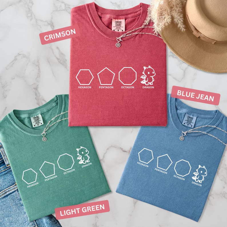 Funny Shapes Shirt, Dragon Pun Shirt, Funny Math Teacher Joke Tees, Physics Shirt, Funny Math Tshirt : Comfort Colors Cotton Tee