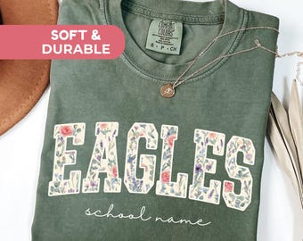 Custom School Mascot Shirt, Retro Team Spirit Shirt, Game Day Crewneck, Personalized School Name, Football Mom Gift Idea, Team Logo Tee