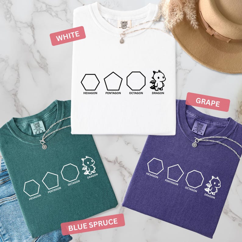 Funny Shapes Shirt, Dragon Pun Shirt, Funny Math Teacher Joke Tees, Physics Shirt, Funny Math Tshirt : Comfort Colors Cotton Tee