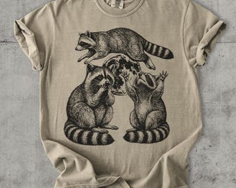 Raccoons Vintage Shirt, Vintage Comfort Colors Raccoon Moon Tshirt, Raccoon Lovers, Funny Raccon Tee, Oversized Washed Tee, Funny Gifts