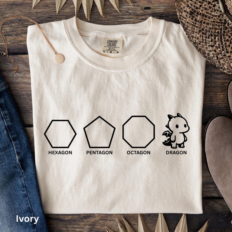Funny Shapes Shirt, Dragon Pun Shirt, Funny Math Teacher Joke Tees, Physics Shirt, Funny Math Tshirt : Comfort Colors Cotton Tee