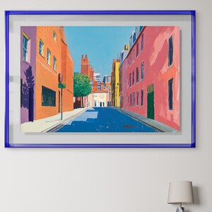 Bunte Straße - David Hockney inspiriert, digitales Poster, Sofort Download, verschiedene Größenverhältnisse Bild 2