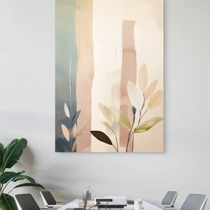 Arte de parede botânica minimalista boho | Impressão em tons de terra abstratos | Tamanhos A4, A3, A2 e A1 | Download digital, Arte de interiores, Pôster de parede