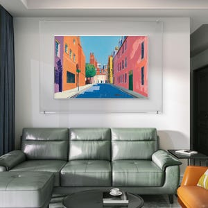 Bunte Straße - David Hockney inspiriert, digitales Poster, Sofort Download, verschiedene Größenverhältnisse Bild 6
