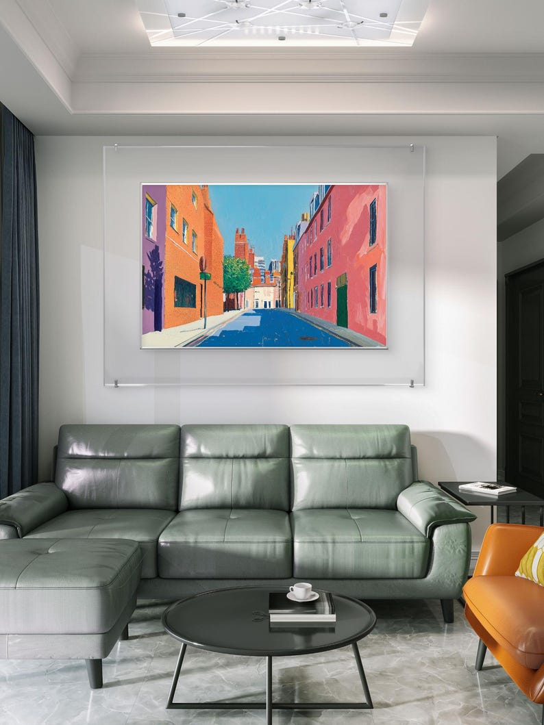 Bunte Straße - David Hockney inspiriert, digitales Poster, Sofort Download, verschiedene Größenverhältnisse Bild 6