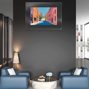 Bunte Straße - David Hockney inspiriert, digitales Poster, Sofort Download, verschiedene Größenverhältnisse Bild 4