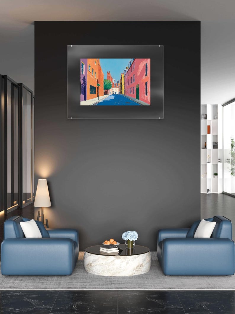 Bunte Straße - David Hockney inspiriert, digitales Poster, Sofort Download, verschiedene Größenverhältnisse Bild 4