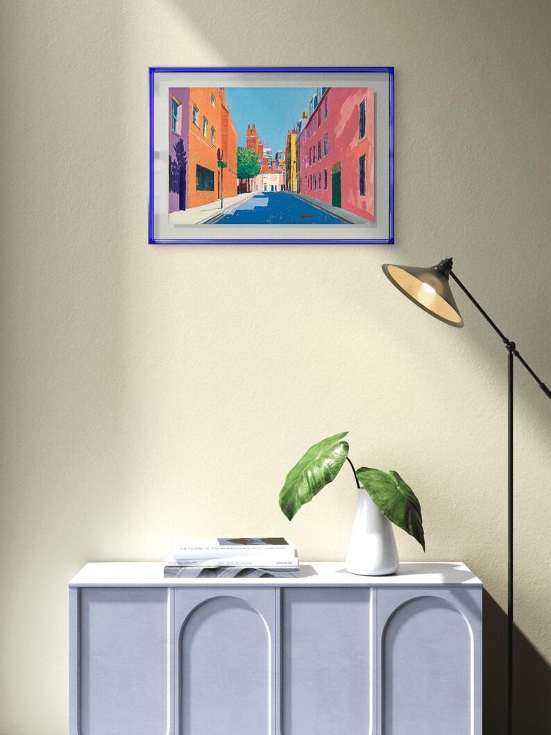 Bunte Straße - David Hockney inspiriert, digitales Poster, Sofort Download, verschiedene Größenverhältnisse Bild 5