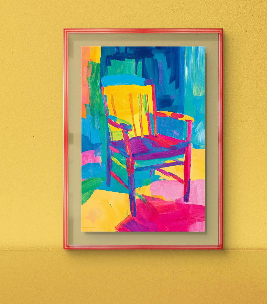 John Baldessari ポスター 絵画 アート 雑貨 写真 美術品 椅子 鮮やかな色の椅子 - デイヴィッド・ホックニーにインスパイアされた