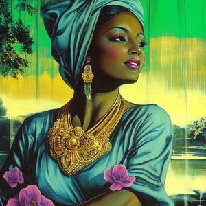 Digital File, Jewel of the Tropics – Tretchikoff-Style Regal Portrait Poster