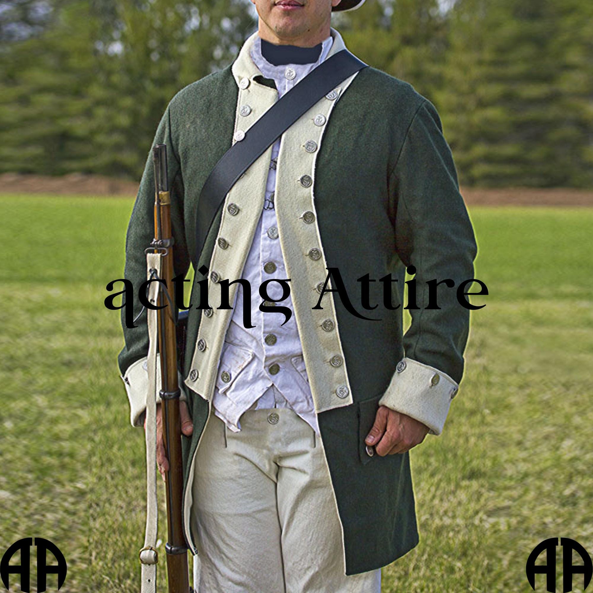 Green Revolutionary War Uniform Woolen Continental Marine Jacket