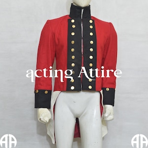 18th Century British Uniform, British Red Coats, British Military Tailcoat, Revolutionary War Jacket Men Red Wool British Officer Jacket