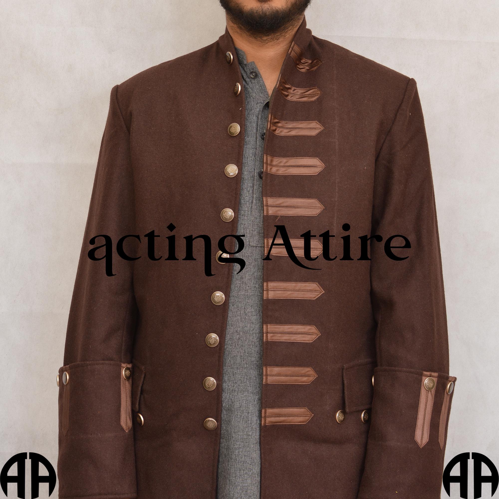 Men's Brown Wool Frock Coat: Colonial Military Victorian Style - Etsy