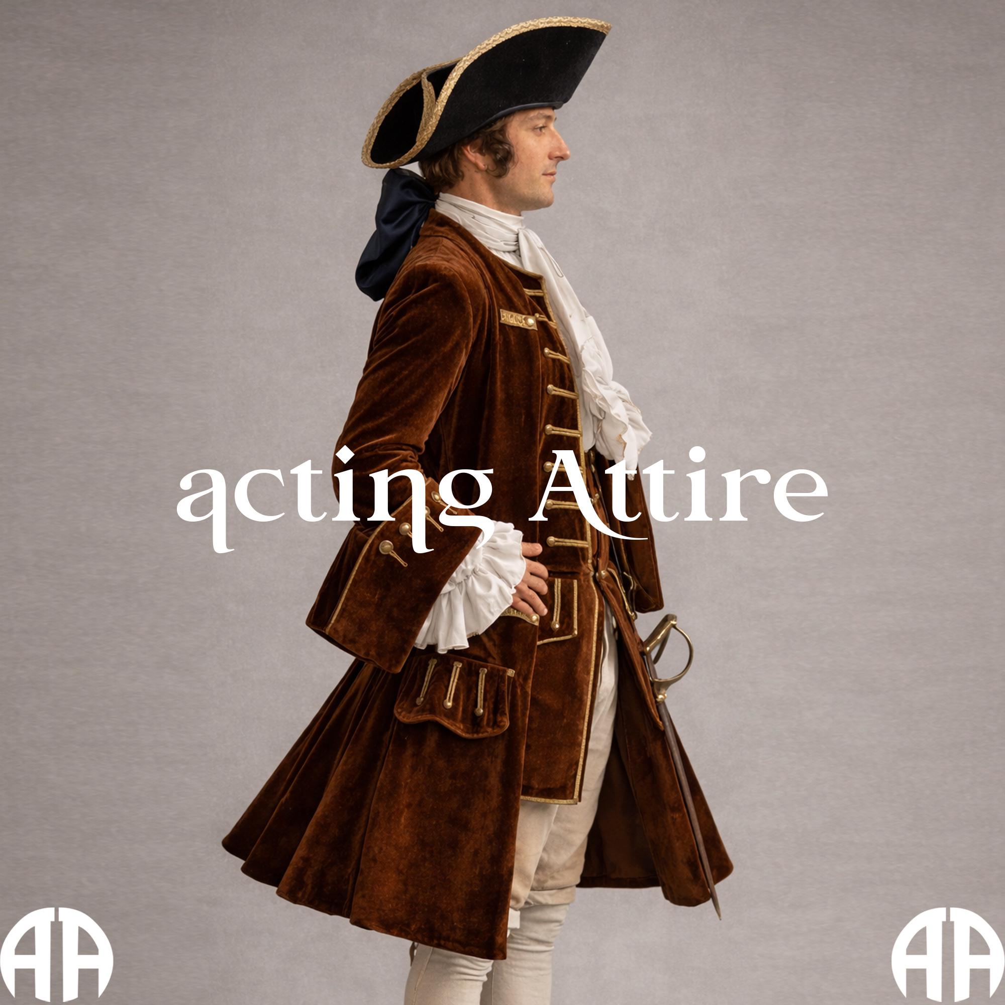 Brown Velvet Frock Coat, Colonial Gentleman Coat, Historical Aristocrat ...