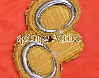 Gold Bullion Military Epaulettes: Uniform Shoulder Boards