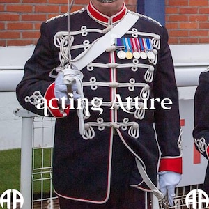 Victorian Hussar Uniform Jacket, Honorable Artillery Light Cavalry Tunic, British Military Ceremonial Coat, Historical Reenactment Costume