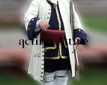 Fransk vit ullkappa från 1700-talet: Militäruniformjacka