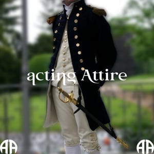Black Wool Royal Navy Officer Jacket: 1748 British Naval Uniform