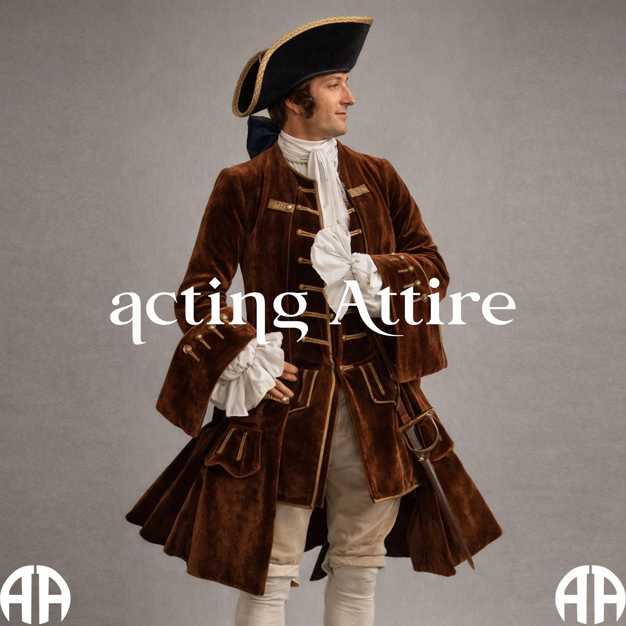 Brown Velvet Frock Coat, Colonial Gentleman Coat, Historical Aristocrat ...