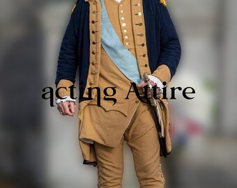 Marinblå ulluniformjacka från Kontinentalarmén - Skräddarsydd passform