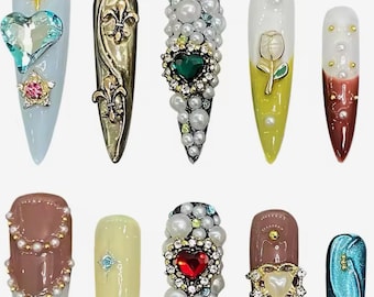 Uñas postizas estilo Baroque Cowboy Carter Tour