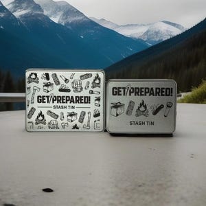 Survival Stash Tin Set Of 2 – Compact Emergency Kit Container for Storage