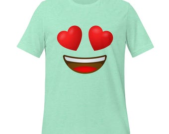 Heart Eyes Emoji T-Shirt | In Love | Show Your Emotions | Bella + Canvas Tee | Trendy Graphic Tee